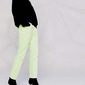 Alexander Wang LIMITED EDITION neon green ,mid rise , straight leg denim jeans